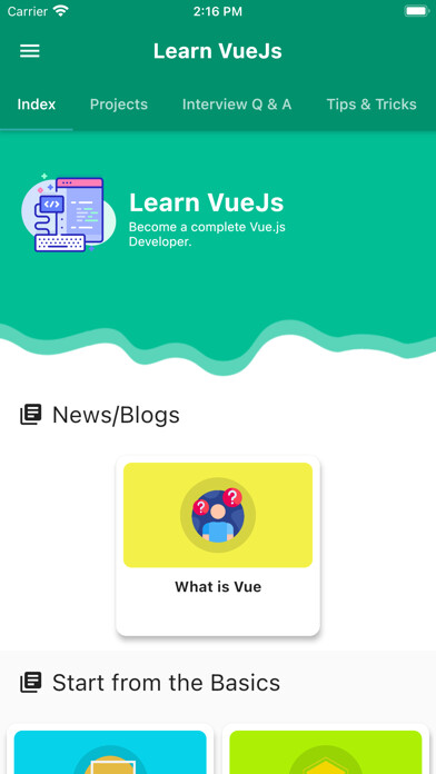 Emulate iPhone app Learn Vue.js Offline [PRO] using MyAndroid